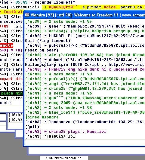 Discutzii penale pe mIRC sau Yahoo mess. - haha o fii vreo nunta ceva - Internet